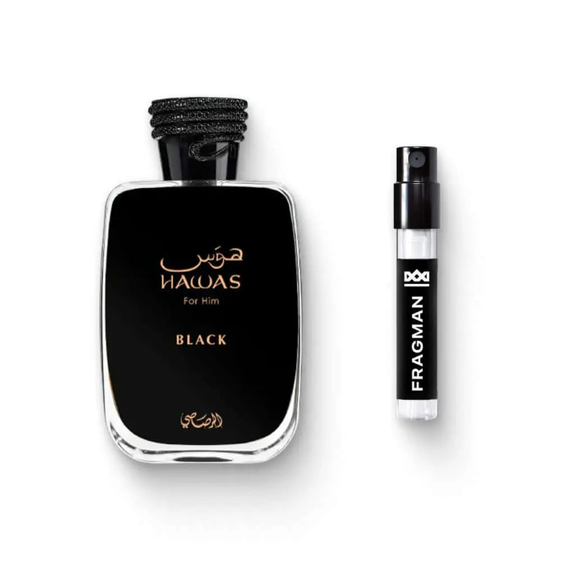 Hawas Black Eau De Parfum by Rasasi - Fragman 1mL Sample Spray